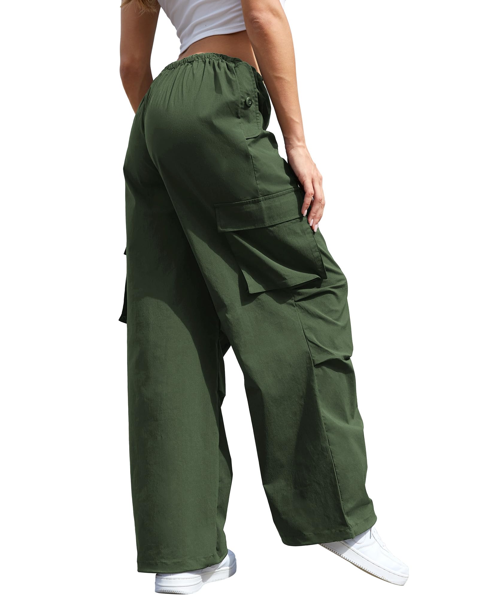 COPYLEAF cargo pants side profile showcasing adjustable waist and hem for flexible fit