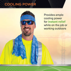 Towel activation with soak and snap to trigger cooling action.
