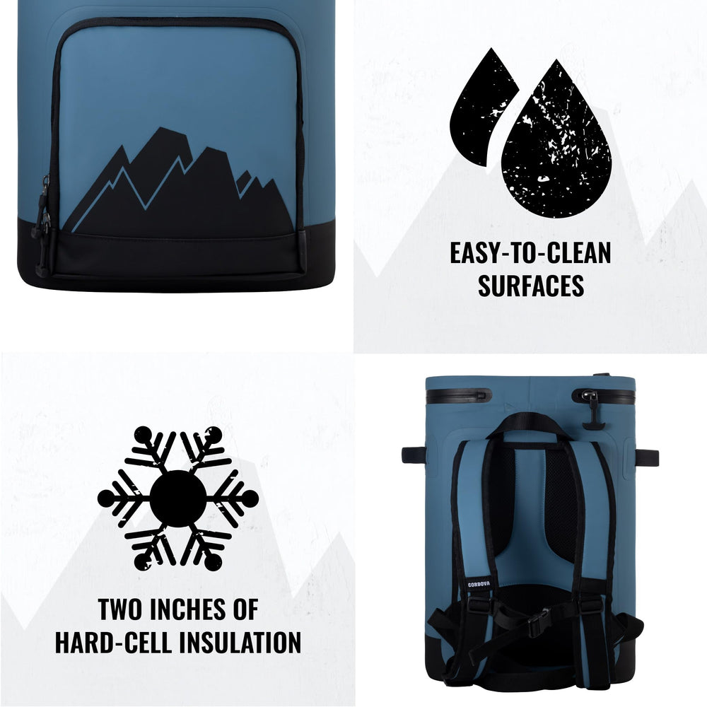 Cordova Outdoors Backcountry Class soft cooler UV-protected shell for sun exposure.