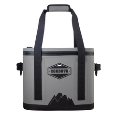 Cordova Outdoors Backcountry Daypack Soft Cooler shows 24-can capacity for picnics and hikes.