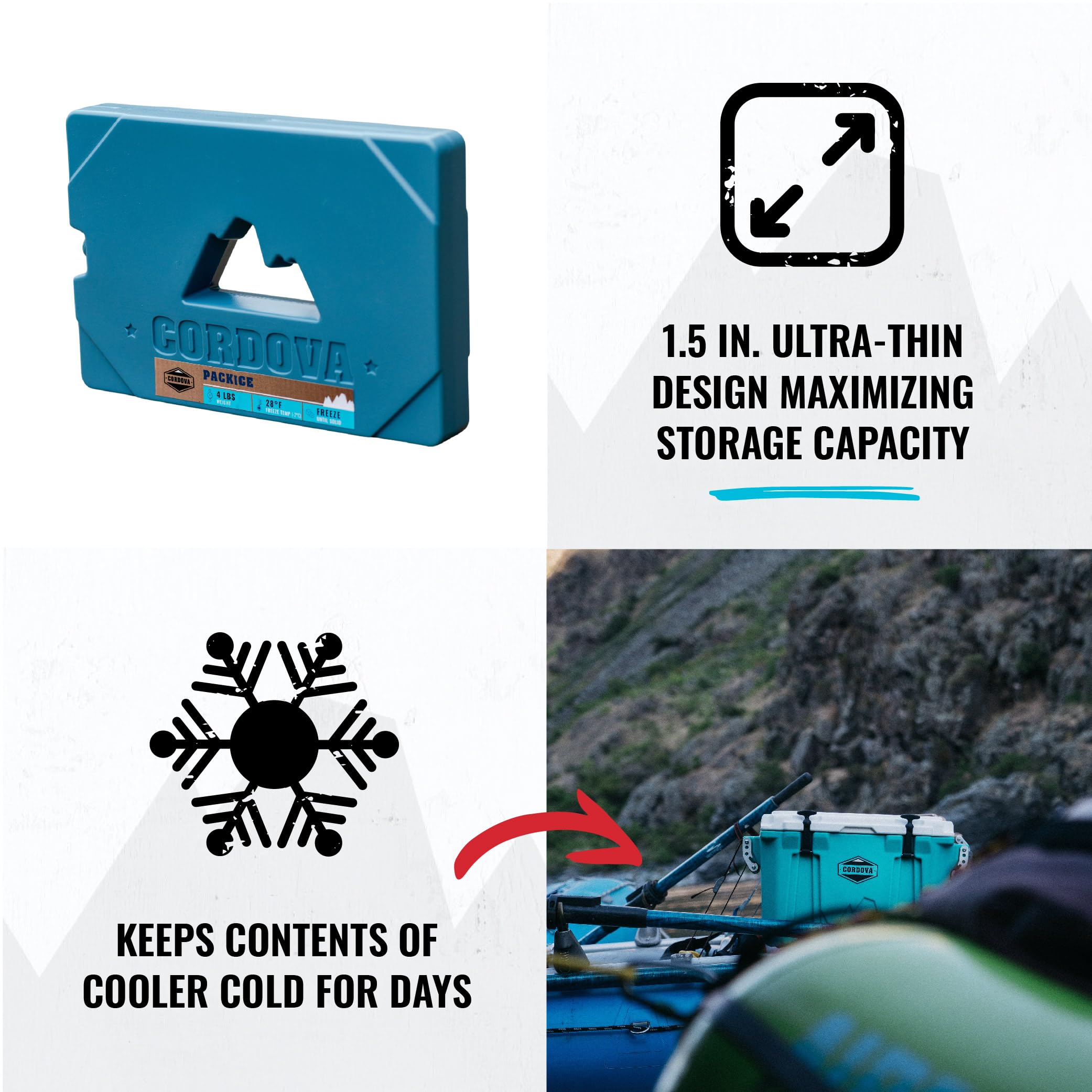 Cordova Outdoors Packice Yonder 4 lb top view, compact design