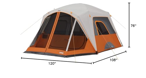 CORE 6-person cabin tent ventilation mesh ceiling helps hot air escape.