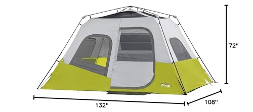 CORE tent guylines and stakes ensure stable setup on uneven ground