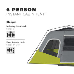 CORE 6-person instant cabin tent interior organizer keeps essentials within reach.