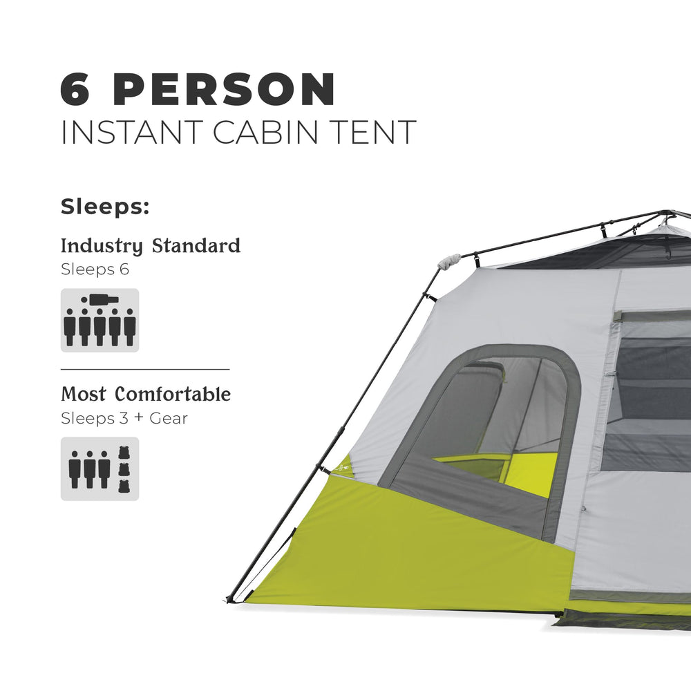 CORE 6-Person Instant Cabin Tent interior space for air beds and gear