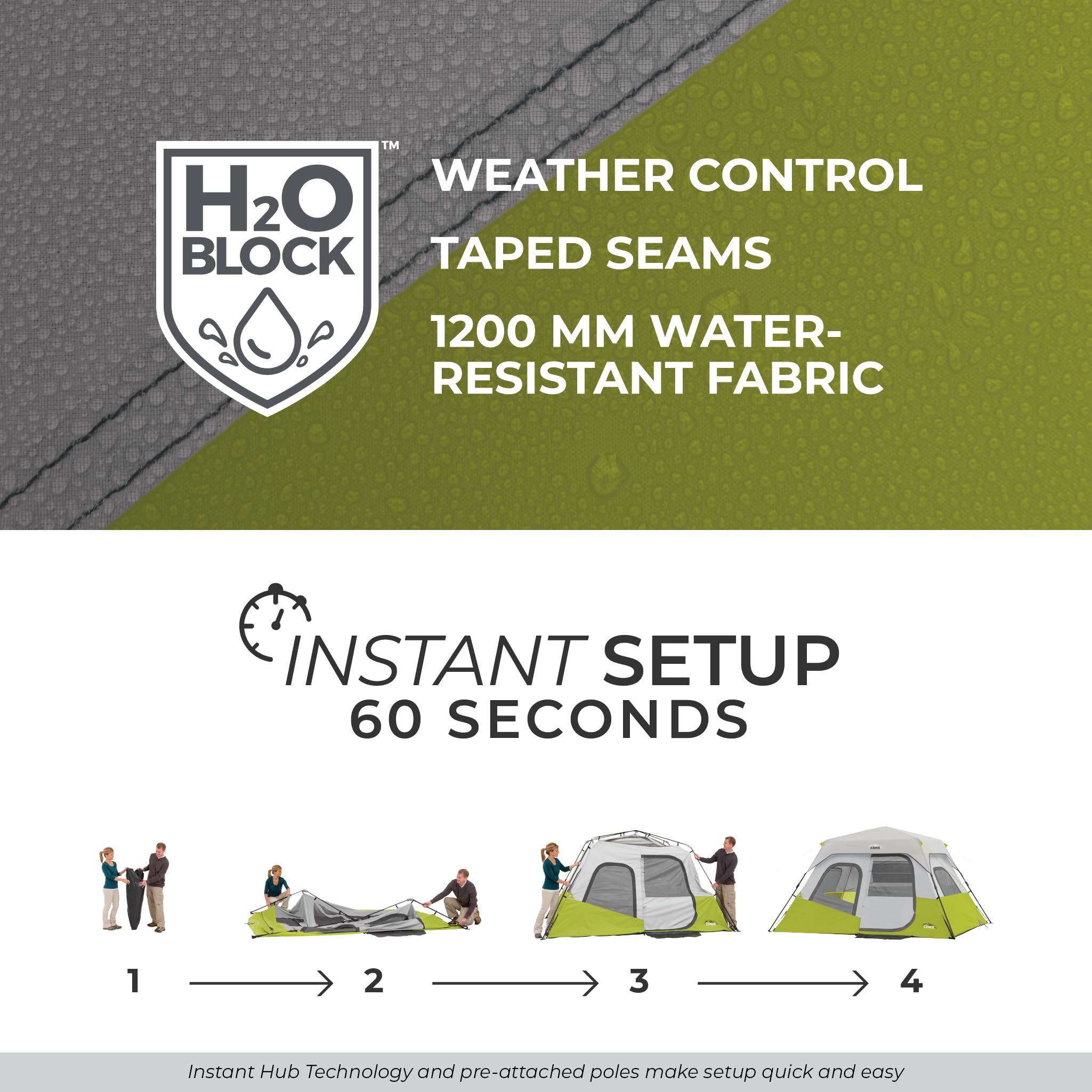 CORE tent lower ventilation brings cool air from the ground for comfort