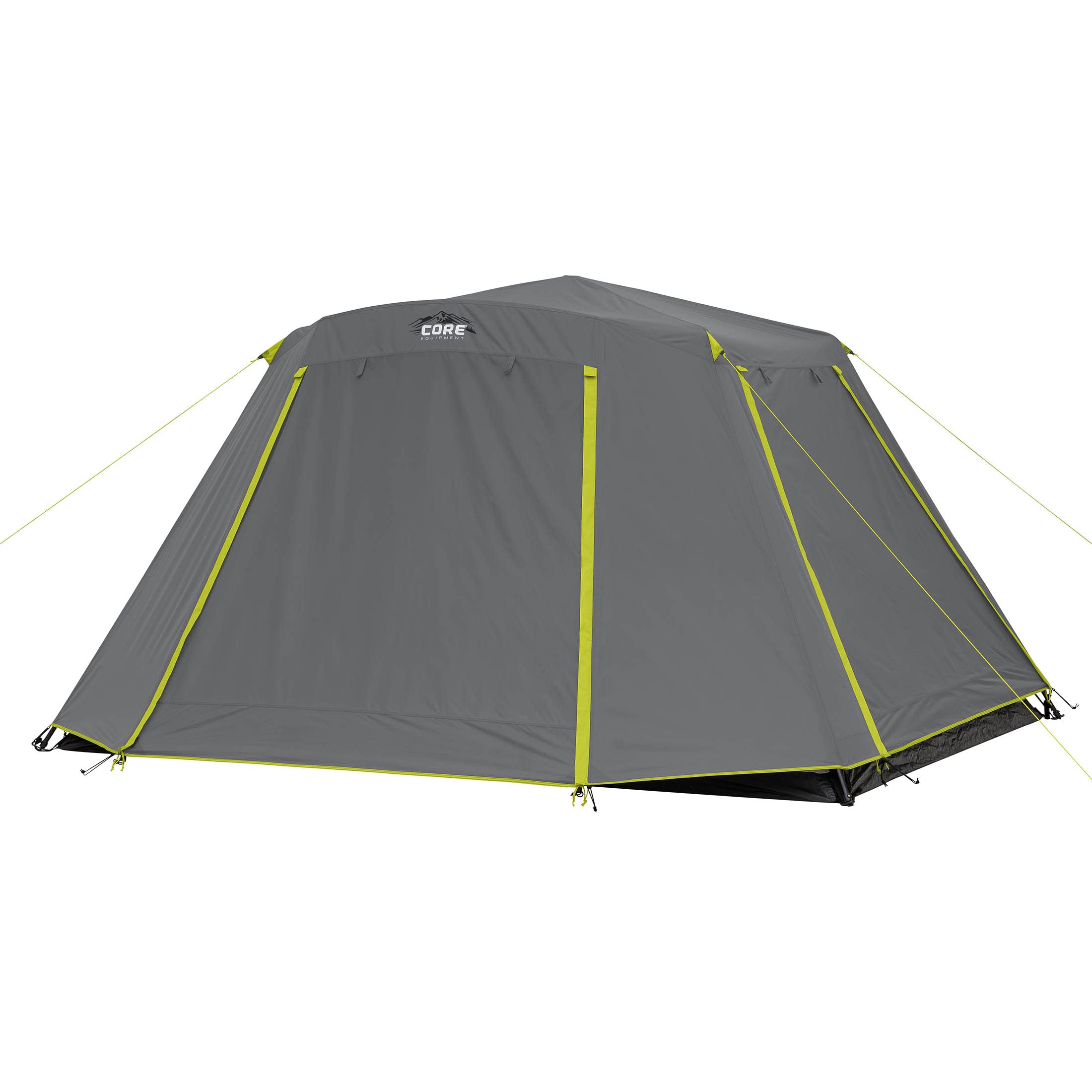CORE 6-person instant cabin tent setup demonstrates rapid pop-up convenience for family camping.