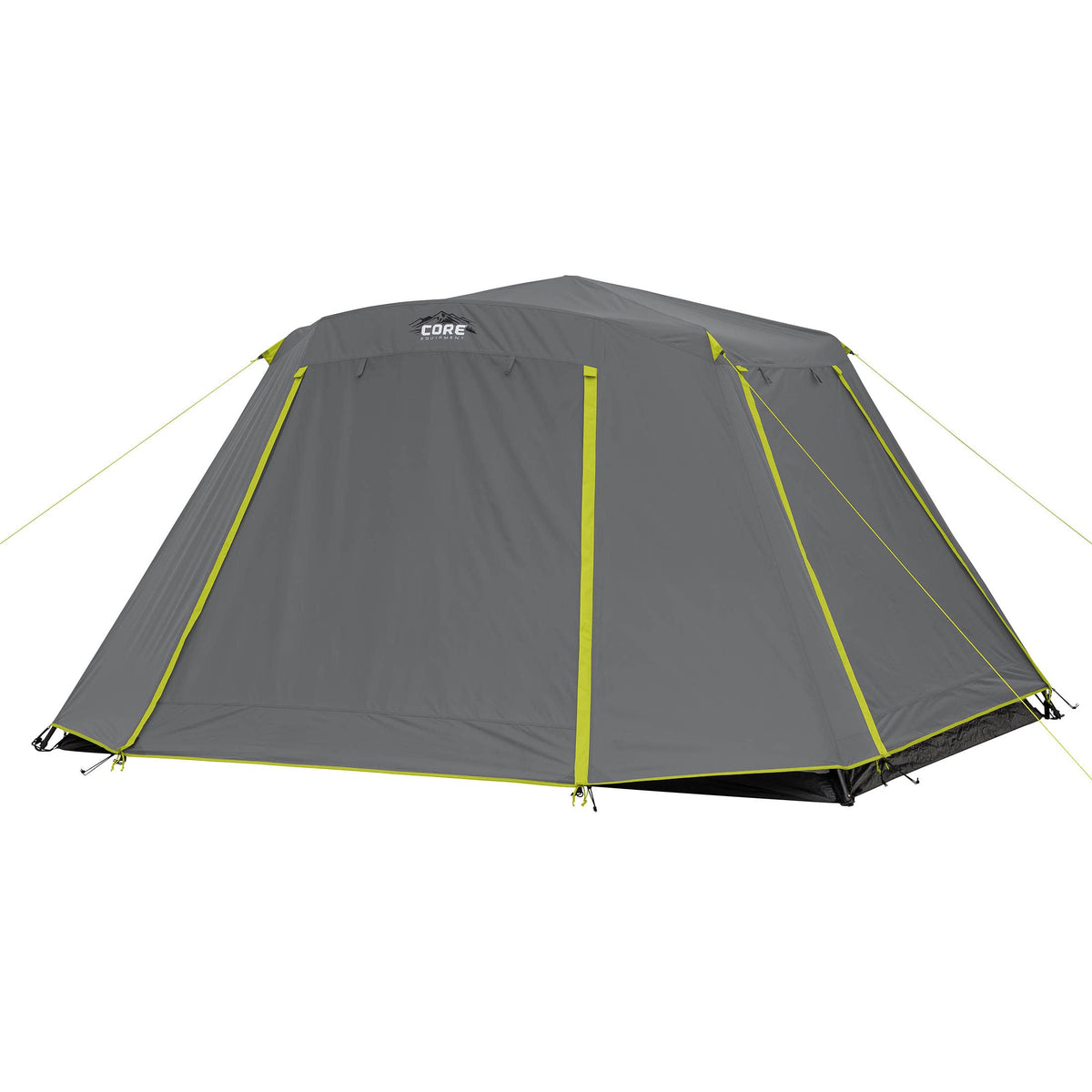CORE 6-person instant cabin tent setup demonstrates rapid pop-up convenience for family camping.