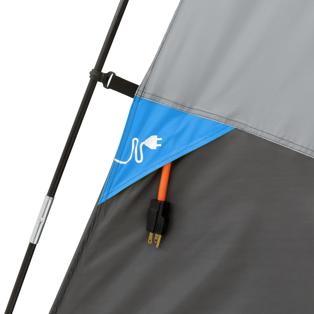 CORE carry bag includes tent, rainfly, poles, stakes, and battery compartment