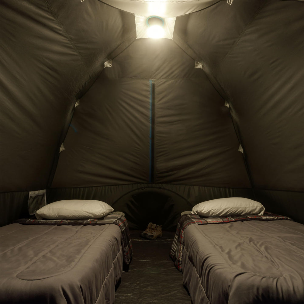 CORE e-port inside the tent enables convenient electricity access