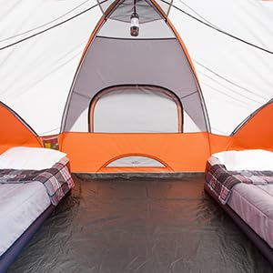 CORE 9 Person Extended Dome Tent includes tent, poles, rain fly, stakes, and carry bag.