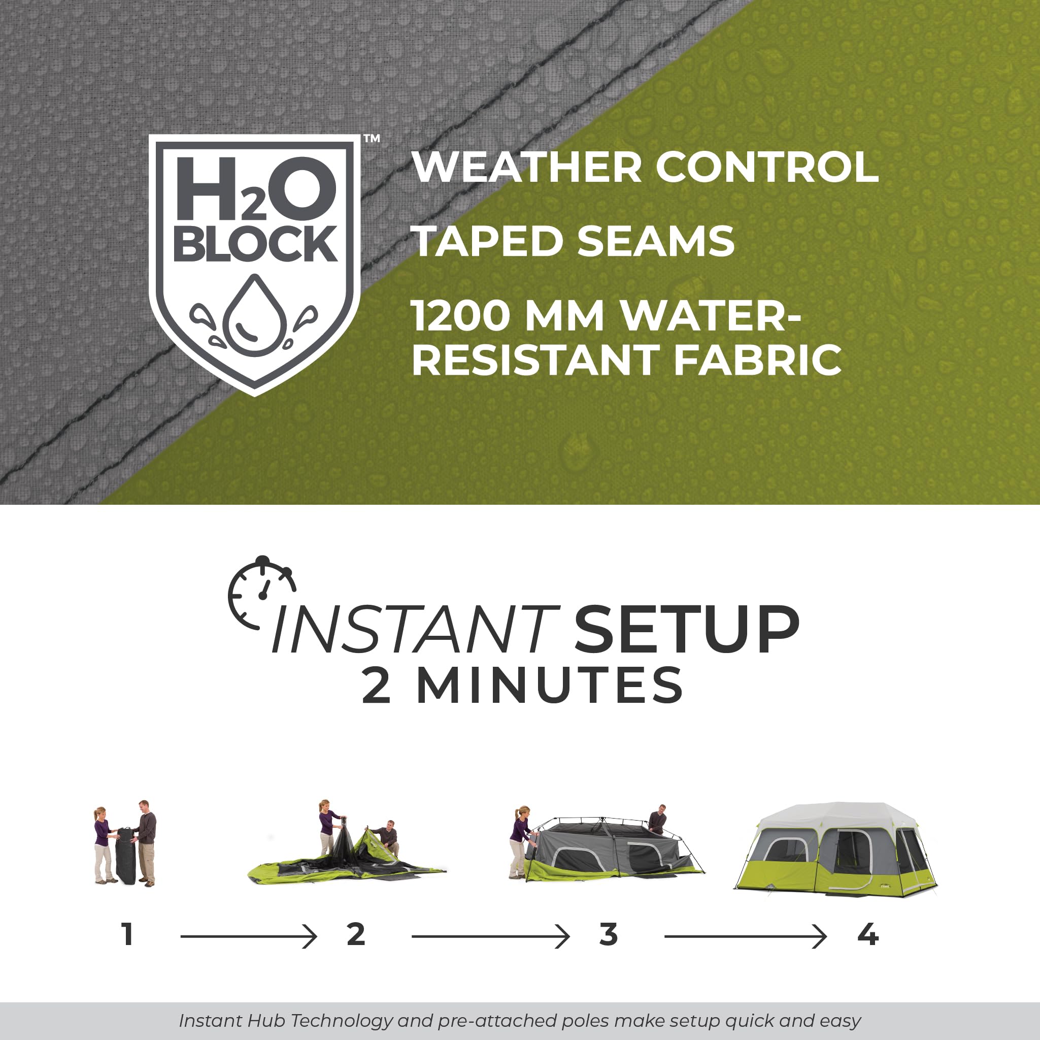 CORE cabin tent interior storage pockets keep small items organized.
