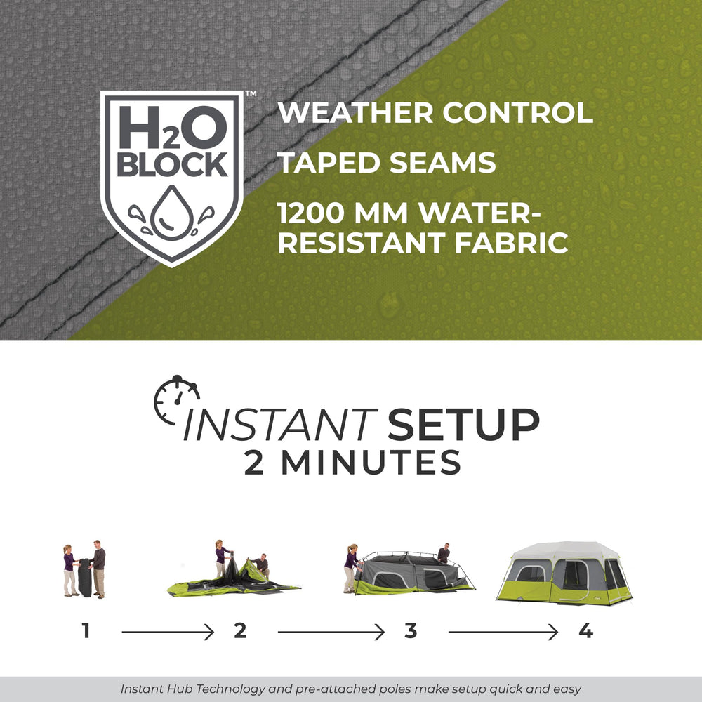 CORE cabin tent interior storage pockets keep small items organized.