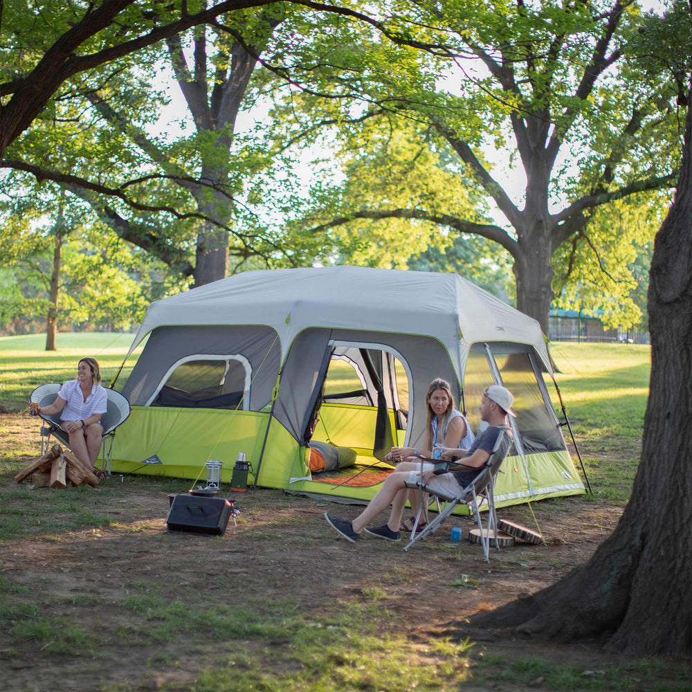 CORE cabin tent rainfly weather protection resists rain and wind.