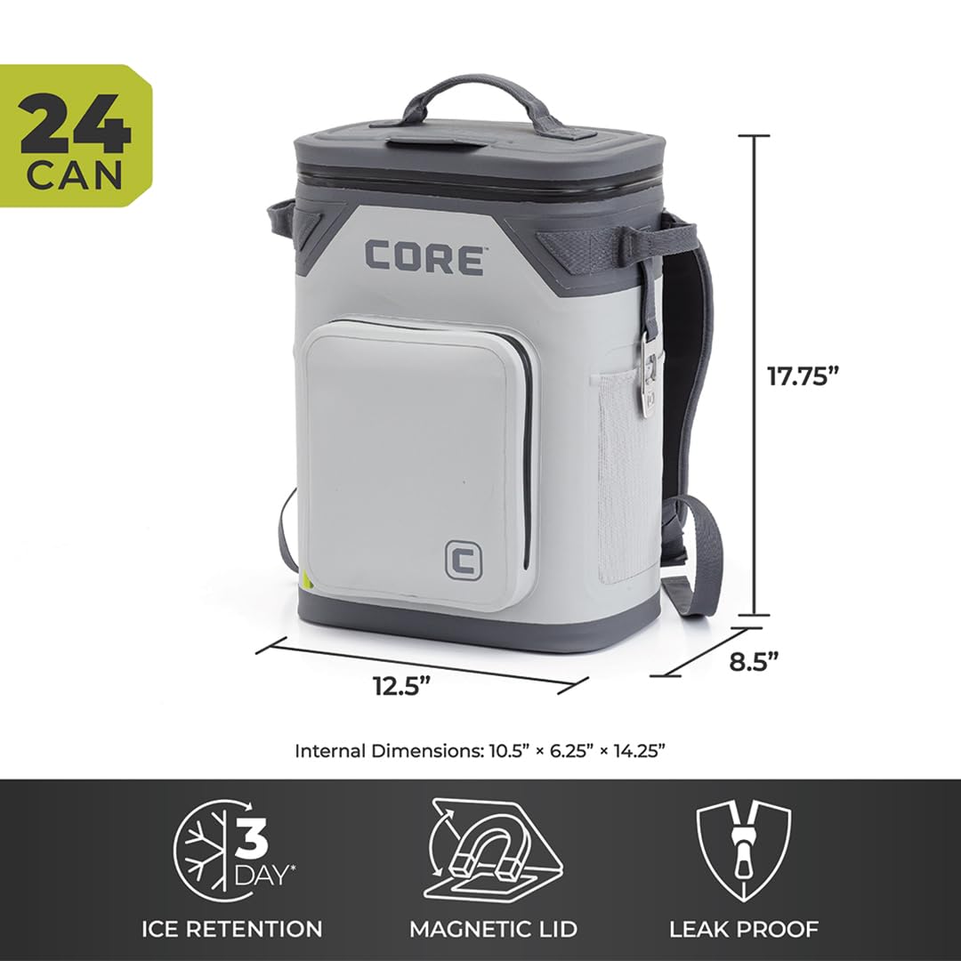 CORE waterproof front pocket keeps essentials dry and accessible.