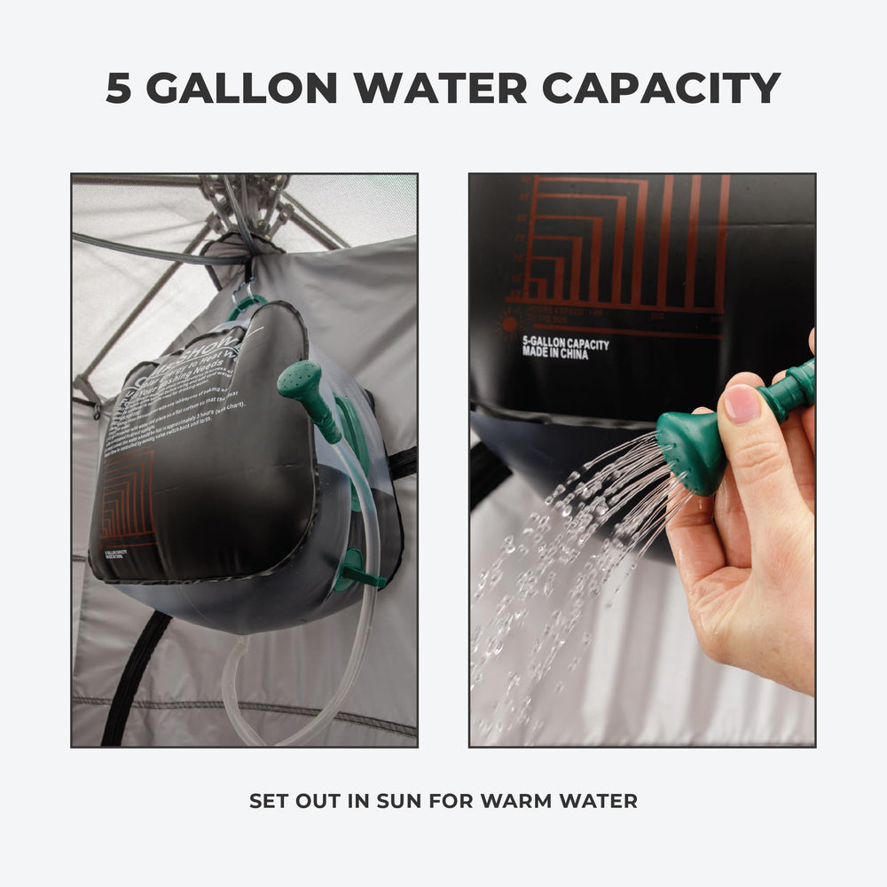 CORE tent interior storage features towel bars and pockets for gear organization.