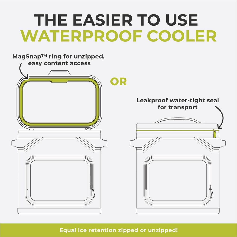 CORE soft cooler side pocket with true-stretch compartments for snack organization