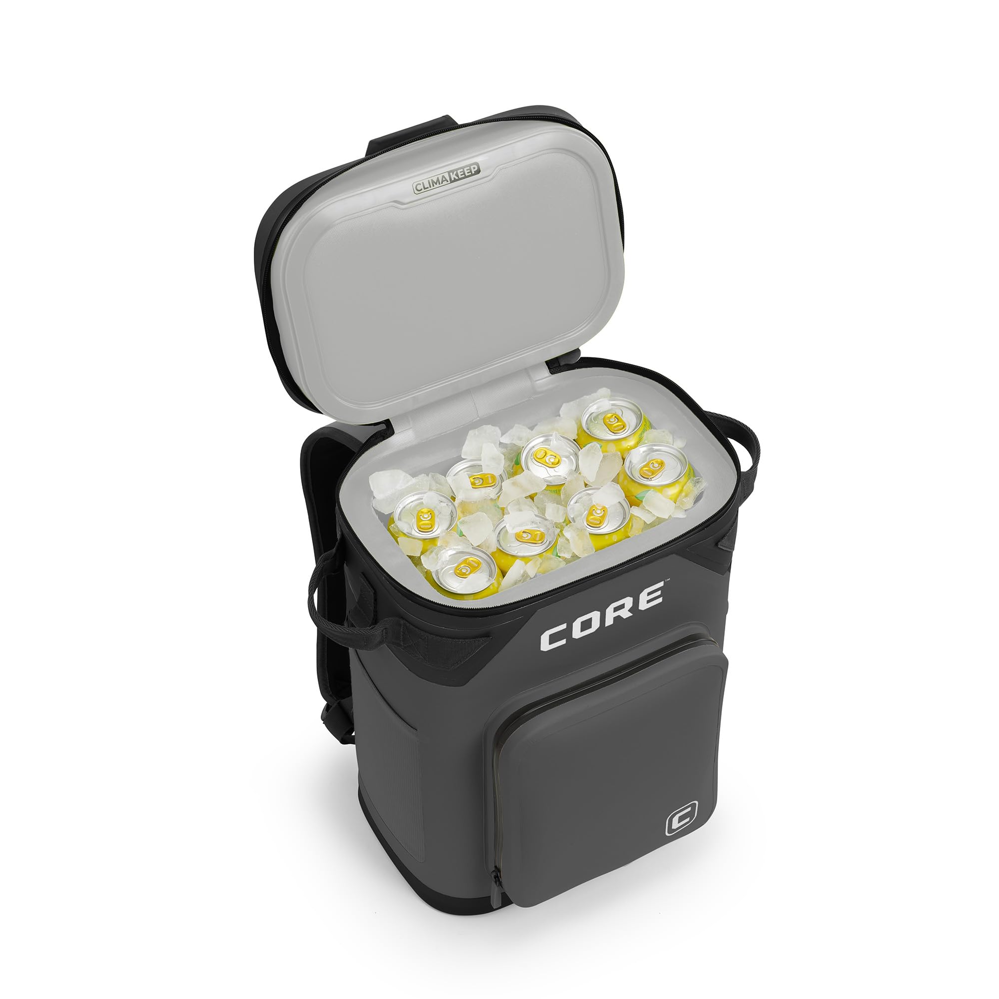 CORE magnetsnap-seal closed lid keeps contents secure for quick, spill-free transport.