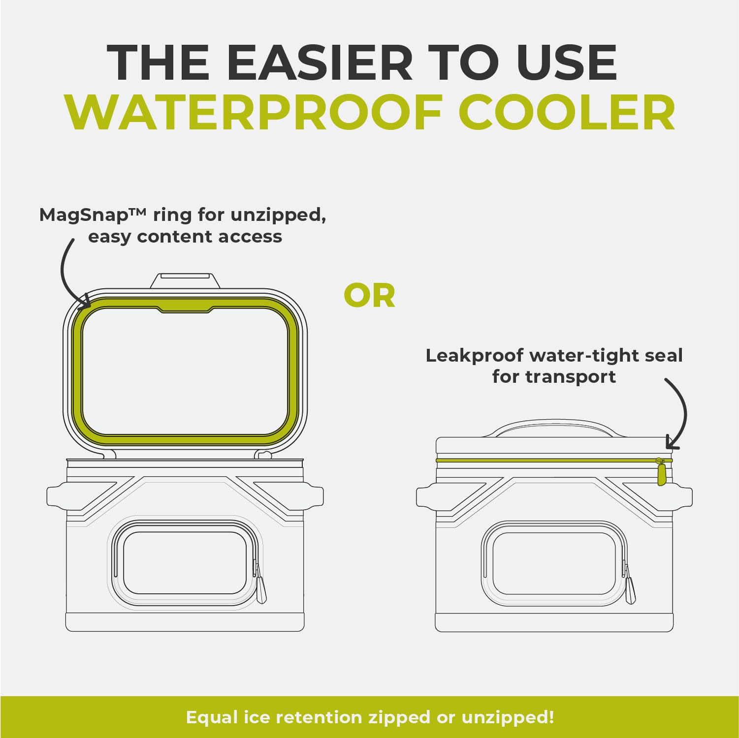 CORE magsnap 12-can soft cooler lid open for quick access to beverages