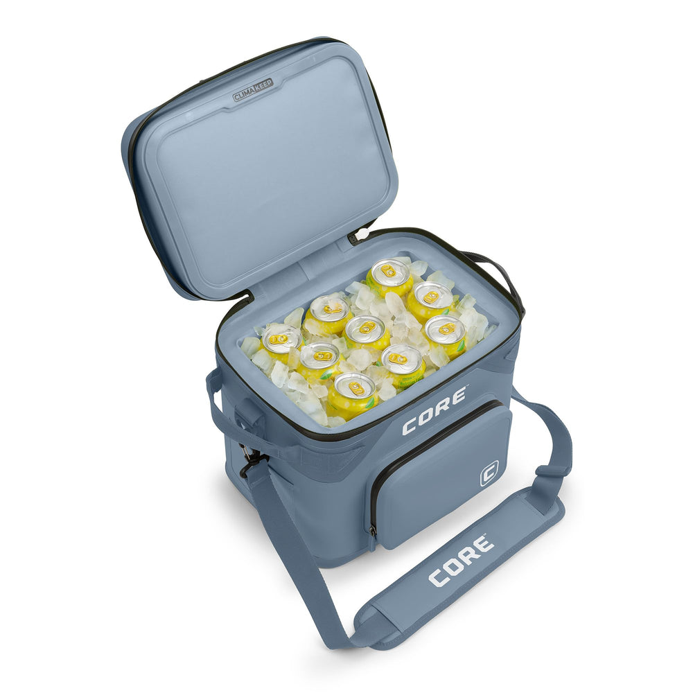 CORE soft cooler front view shows MagSnap magnetic seal for secure closure.