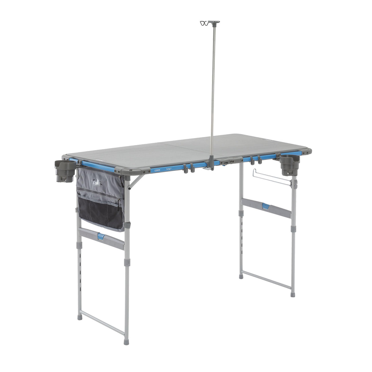 CORE Outdoor Camp Table with FlexRail system enabling customizable campsite setup