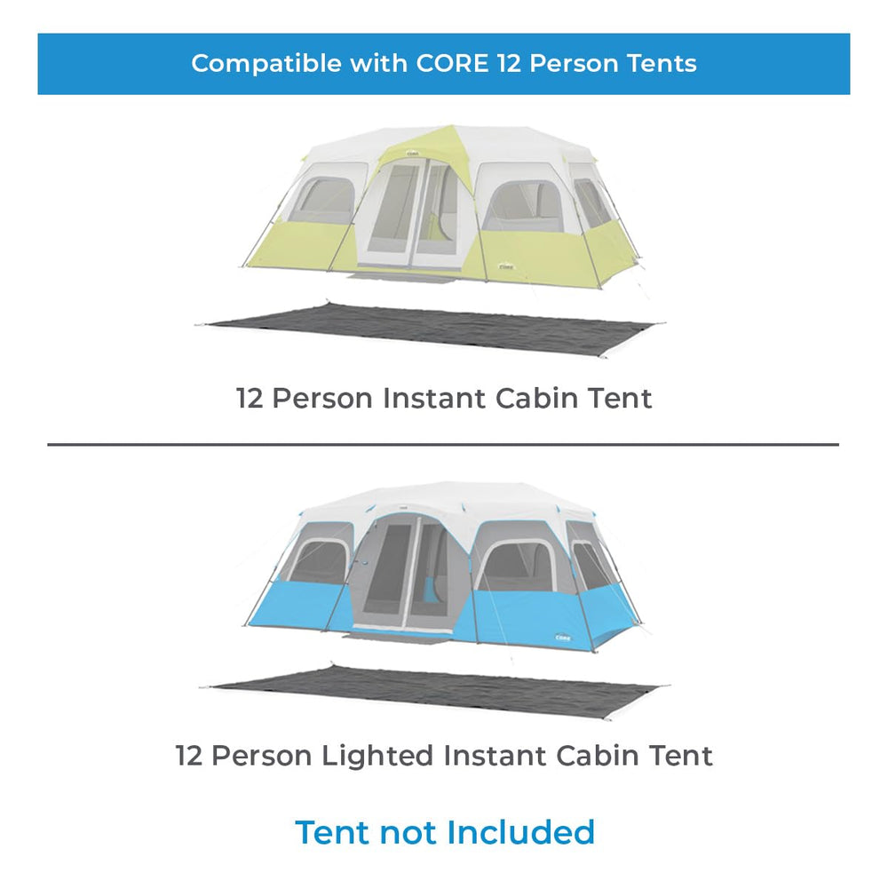 CORE Outdoor Tent Footprints elastic-corners enable quick staking for faster setup.