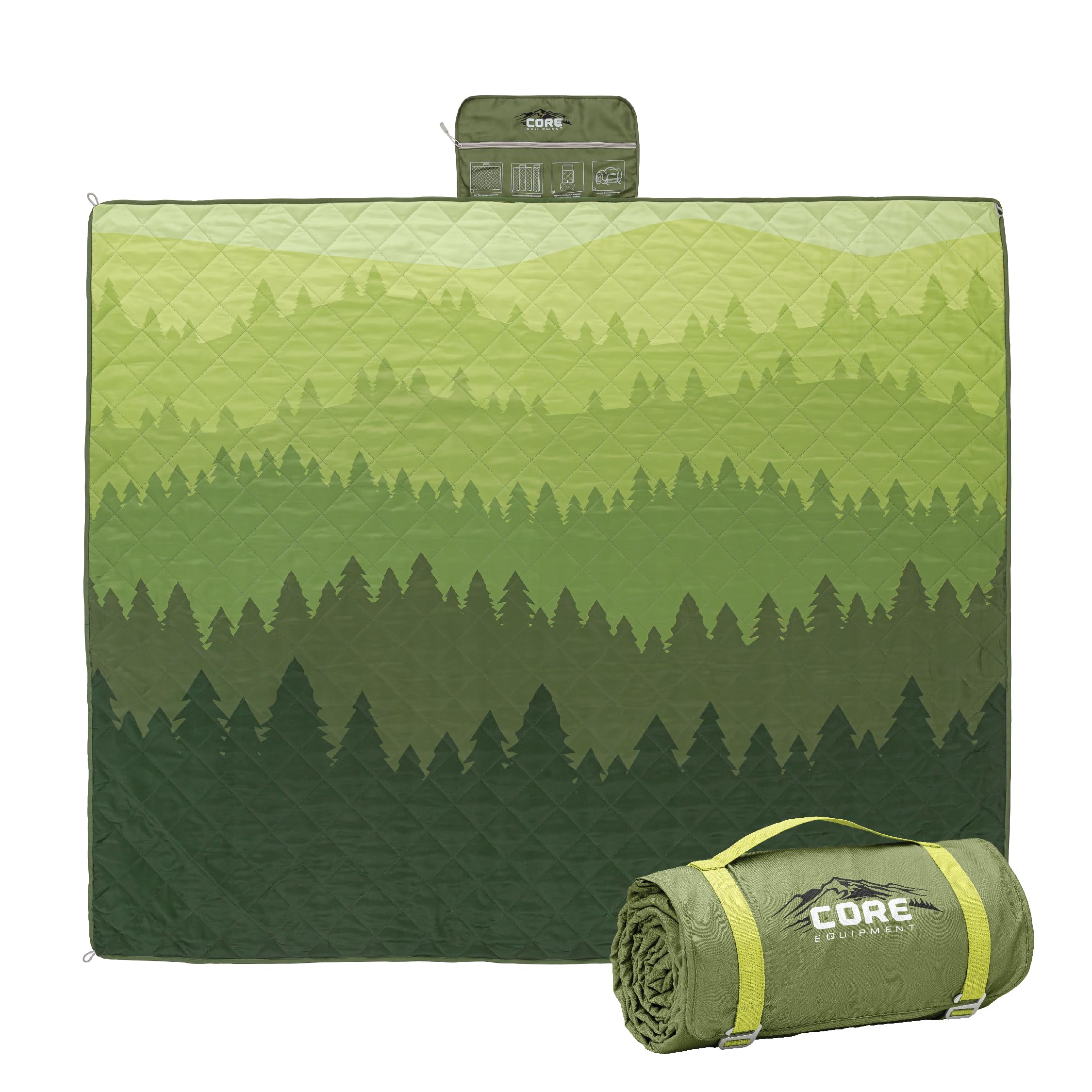 CORE Outdoor Weighted Blanket anchor points stabilize on sand and grass for beach days