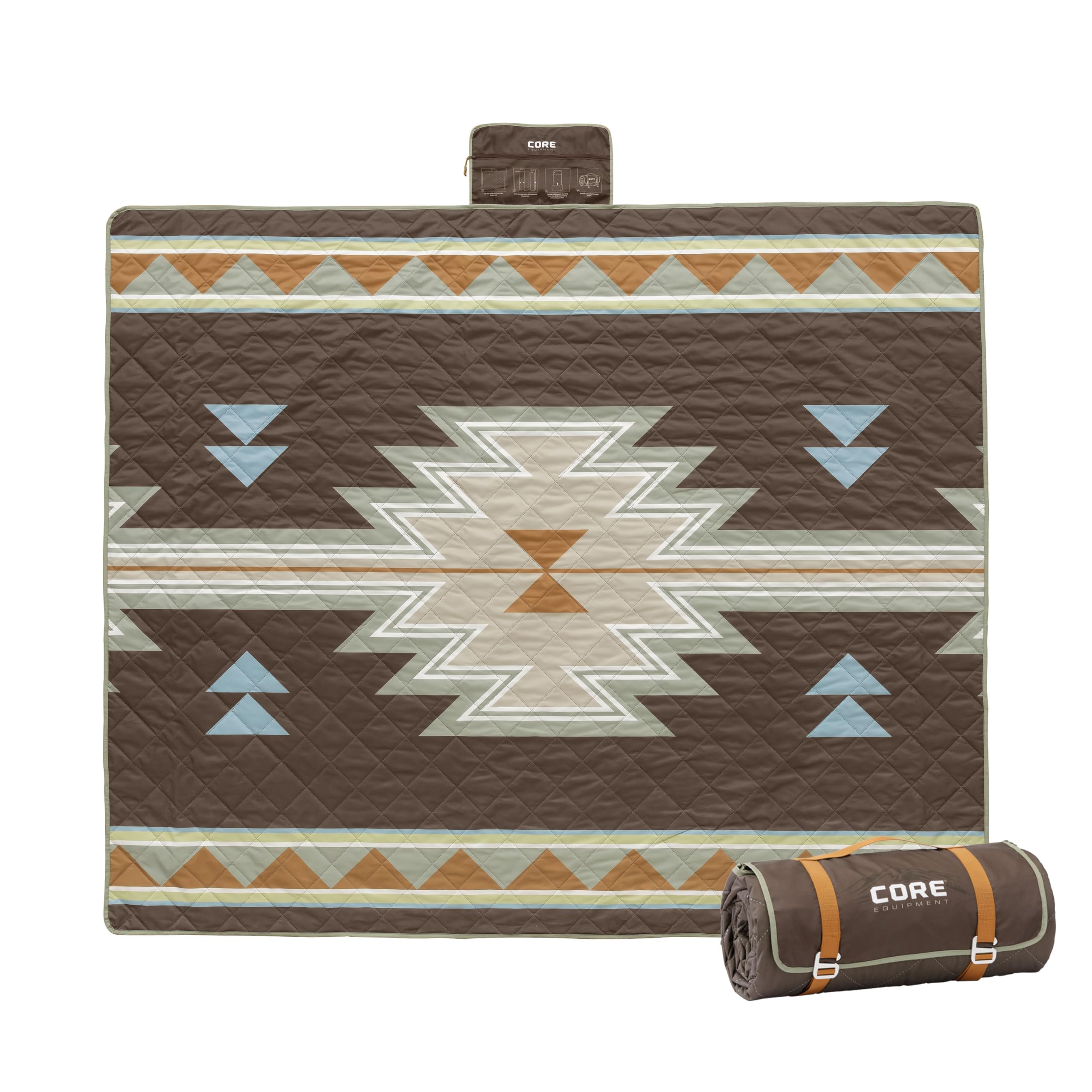 CORE Outdoor Weighted Blanket on a picnic setup provides stable comfort on windy days.
