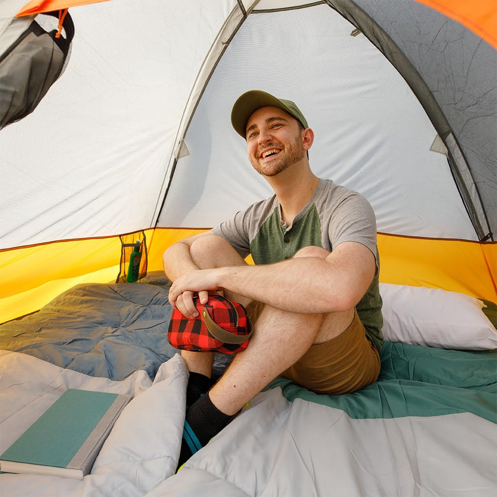 CORE Tent 3 Person rainfly with taped seams offers reliable rain and wind protection.
