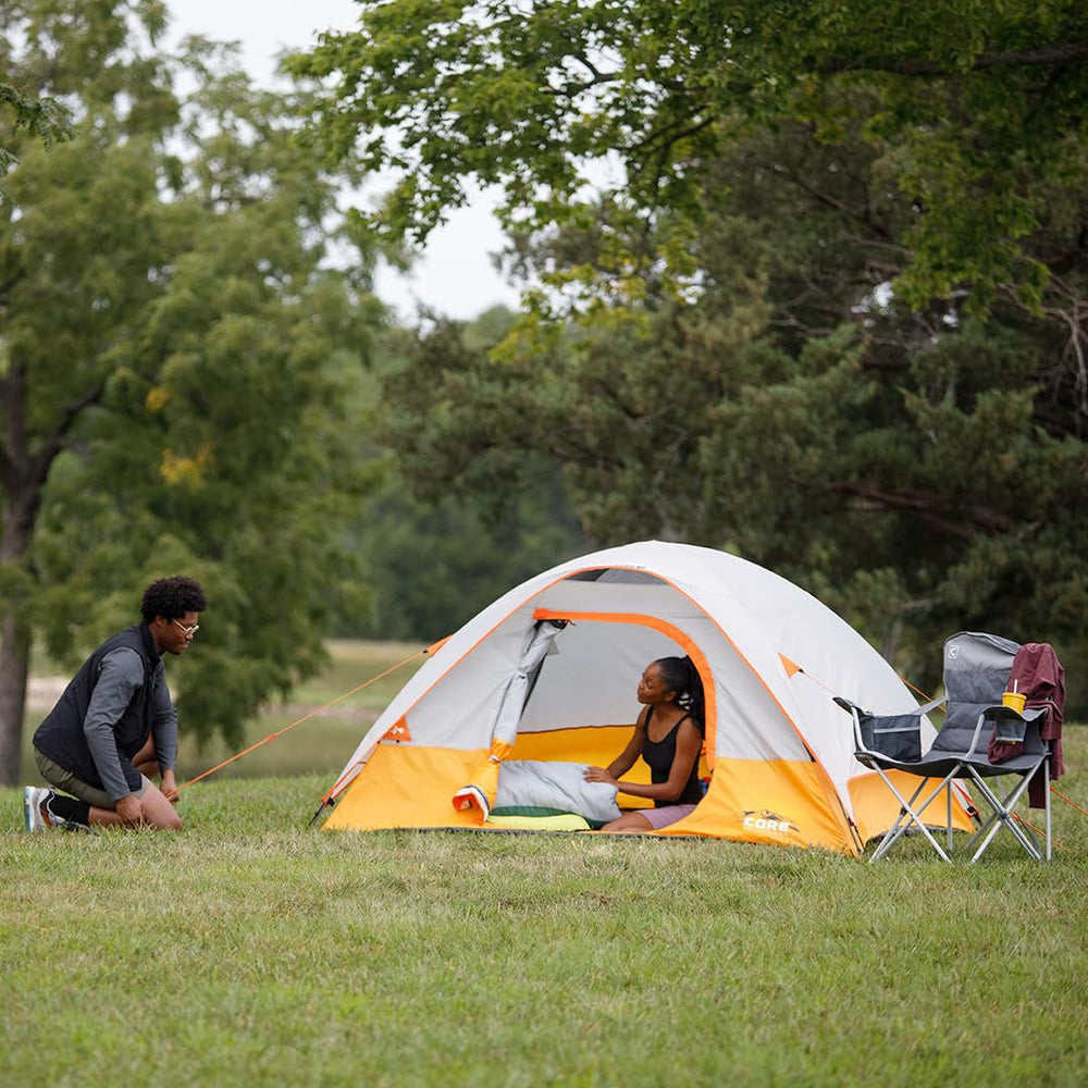 CORE tent 4-person ventilation with lower vents and mesh ceiling promotes airflow