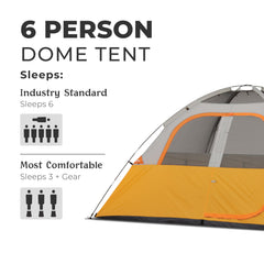CORE Tent 6 Person interior storage pockets and loft keep gear organized on camping trips