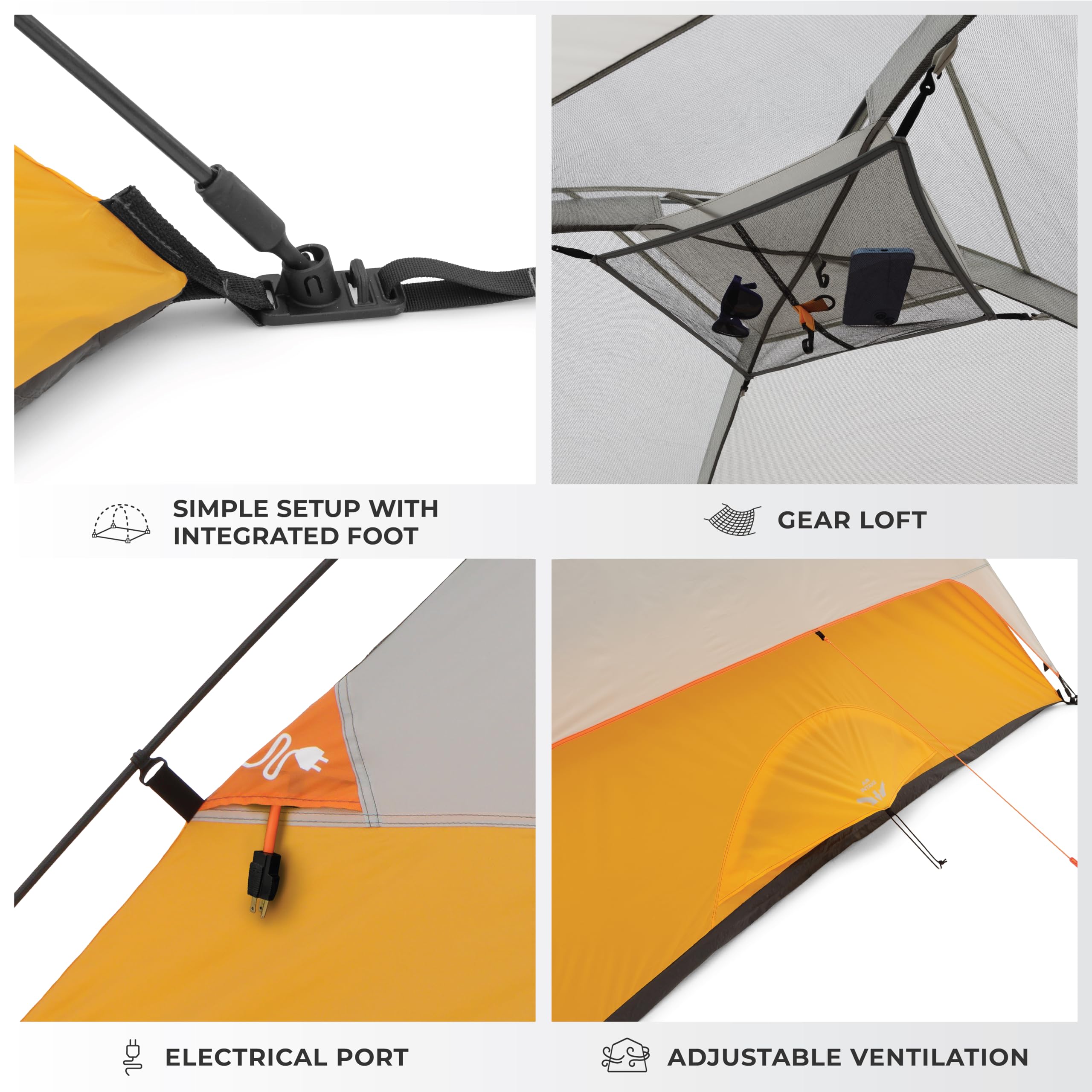 CORE Tent 6 Person sleeping space 10x9 feet and 66-inch peak height suits families