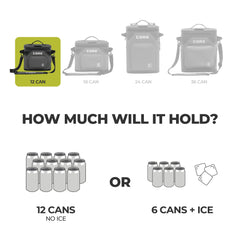 CORE welded waterproof seal soft cooler displaying dry contents