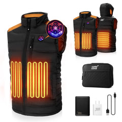 COREEDGE heated vest with detachable hood provides versatile warmth for outdoor adventures.