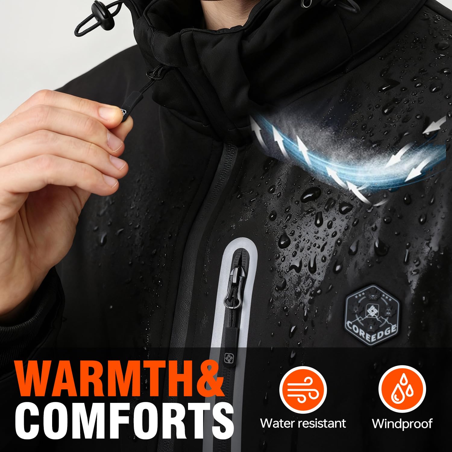 COREEDGE heated jacket is machine-washable and backed by an 18-month warranty