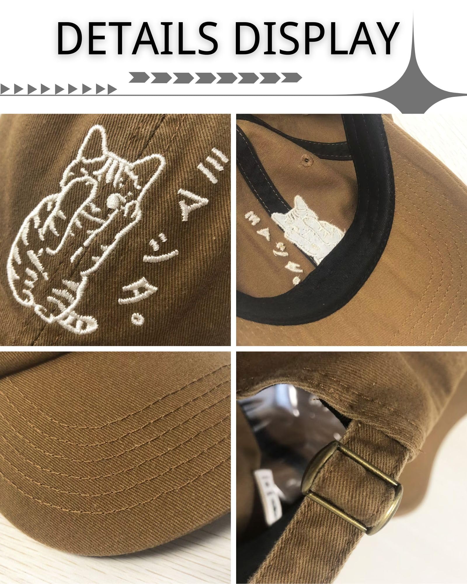 CORIRESHA cat embroidery cap top view highlighting breathable vents