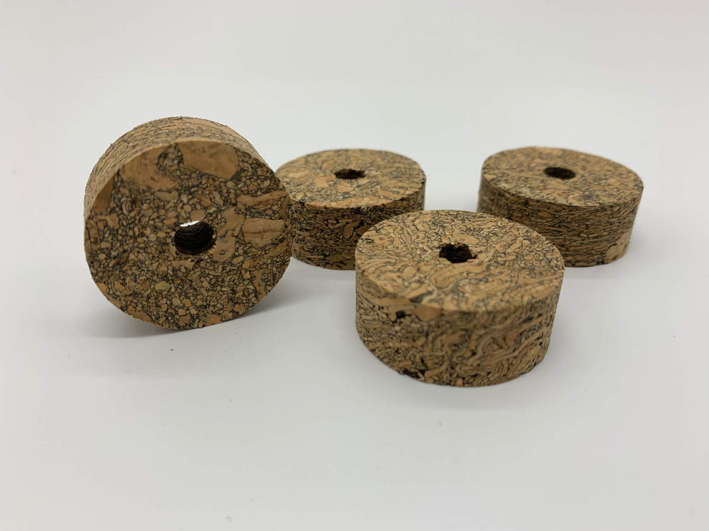 Cork Ring Burl Brown with 1-1/4 inch diameter and 1/4 inch bore