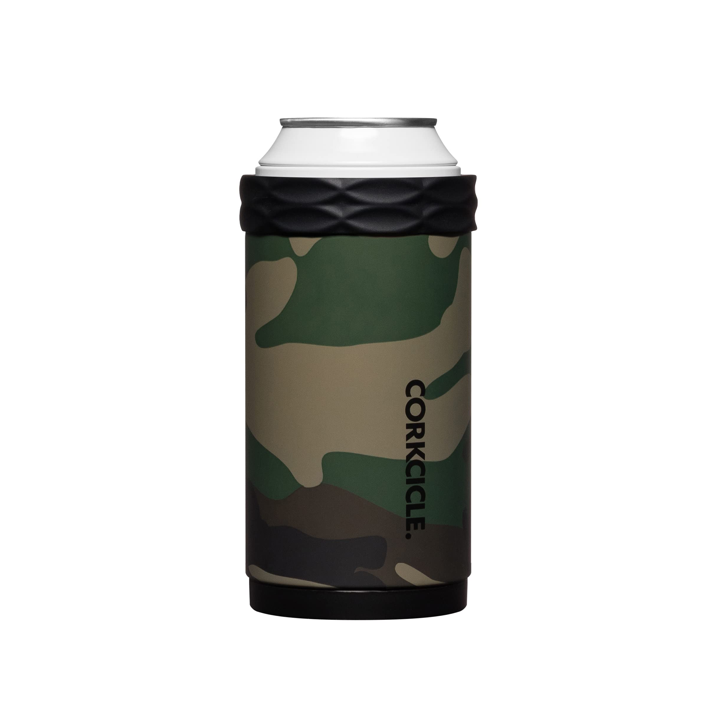 Corkcicle Arctican Koozie on a white can showing improved grip and condensation control.
