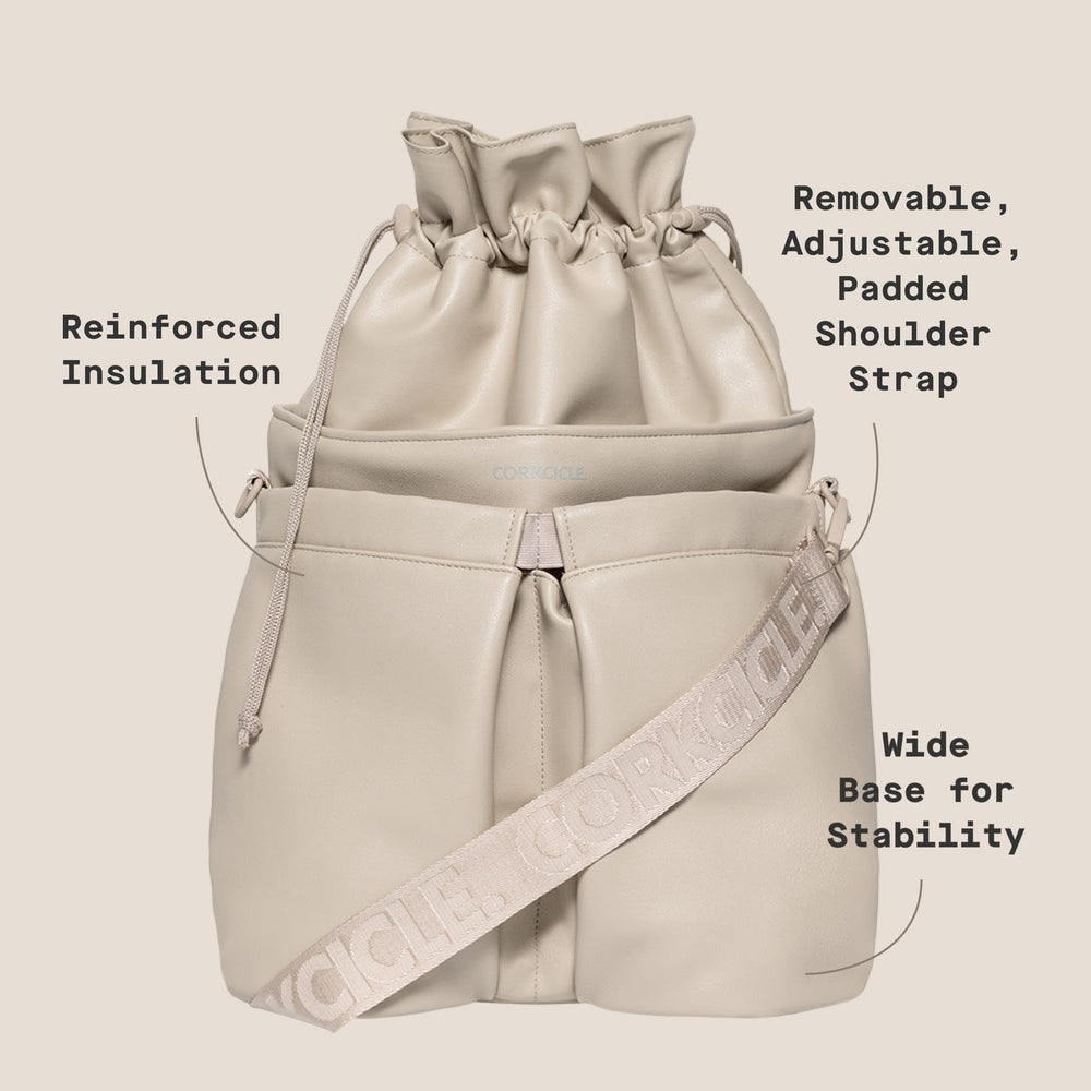 Corkcicle Beverage Bucket Cooler Bag uses all-day insulation to preserve cold beverages for hours.