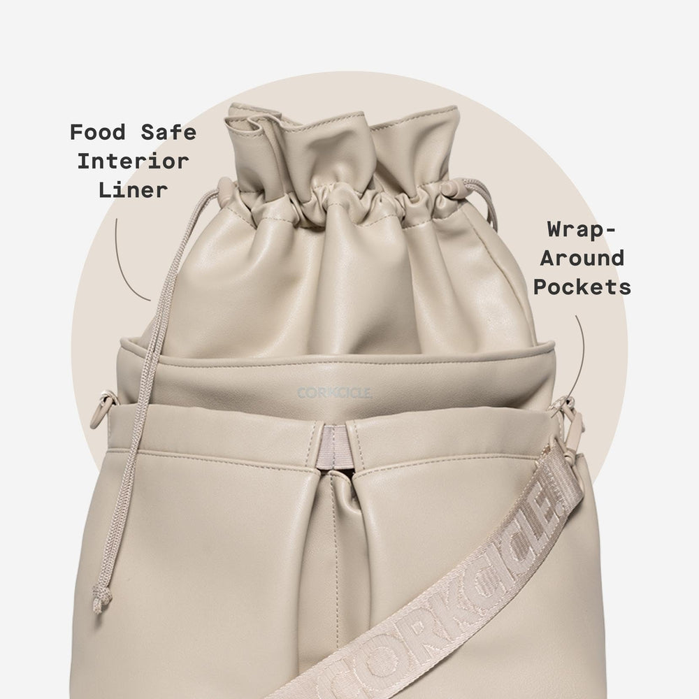 Corkcicle Beverage Bucket Cooler Bag interior liner is easy to wipe clean after gatherings.