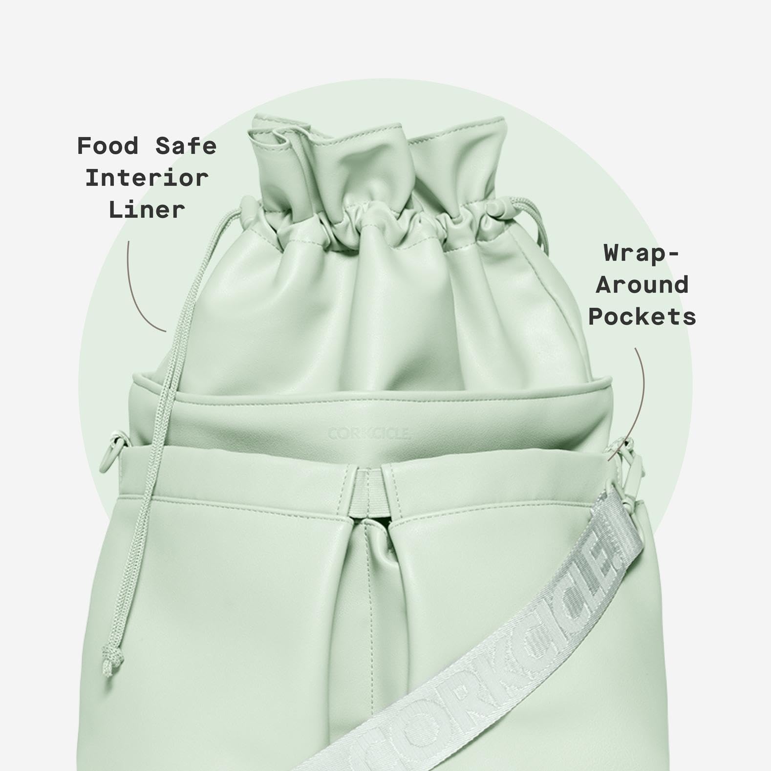 Corkcicle Beverage Bucket Cooler Bag Periwinkle carry handles for easy shoulder or hand transport.