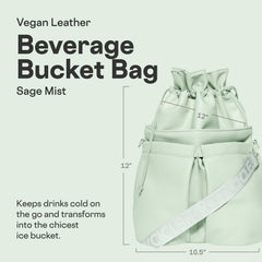 Corkcicle Beverage Bucket Cooler Bag Periwinkle open mouth for quick serving.
