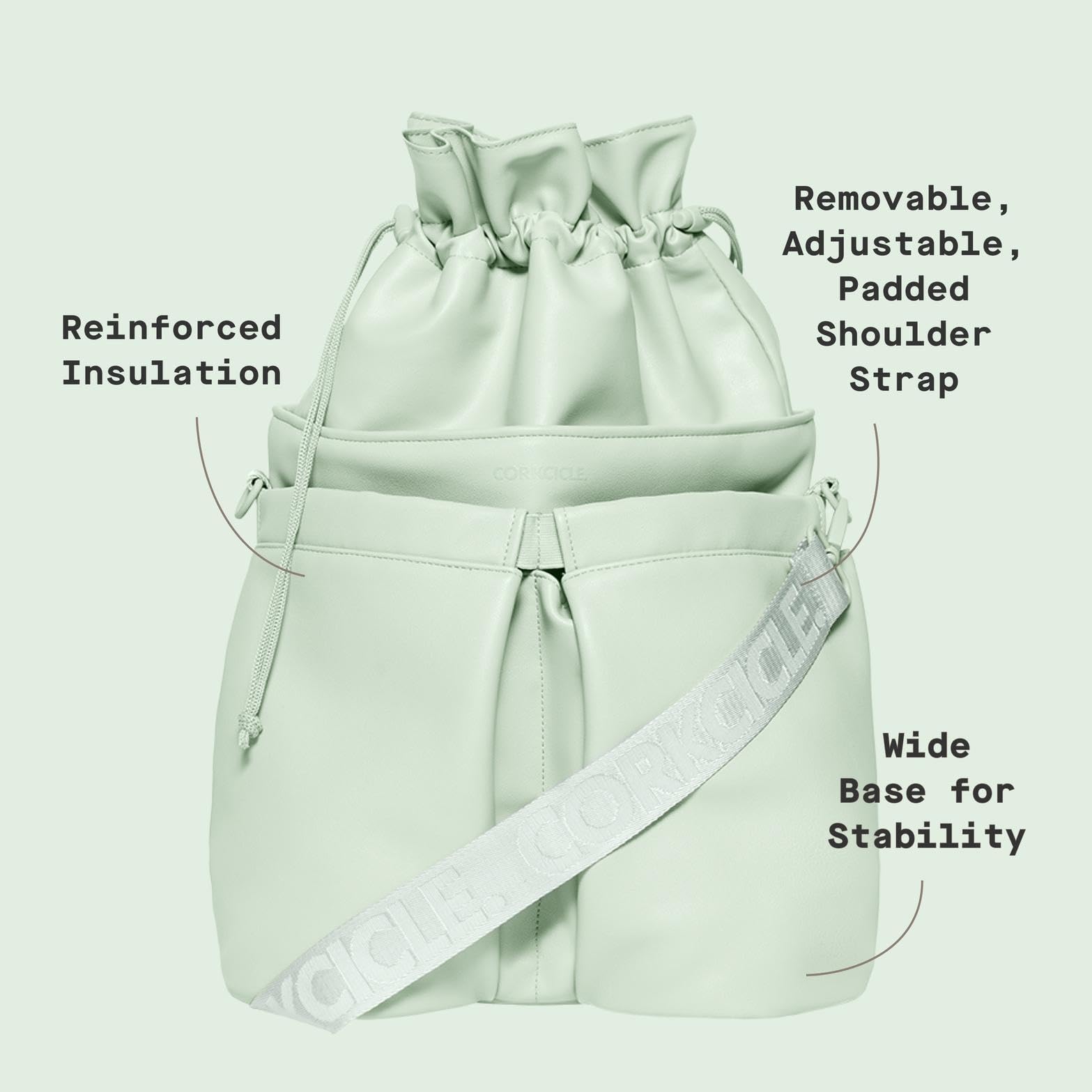 Corkcicle Beverage Bucket Cooler Bag Periwinkle water-resistant exterior resists splashes outdoors.