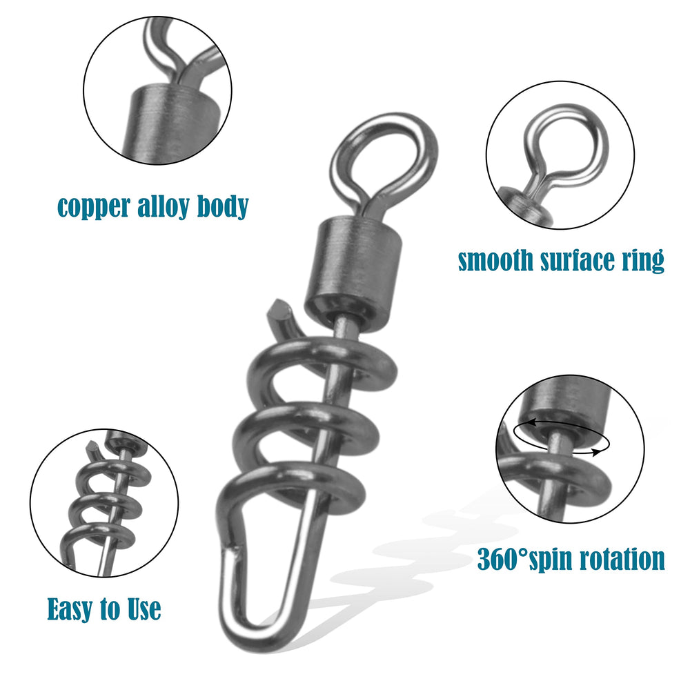 Close-up of stainless steel corkscrew swivel with swirl connector