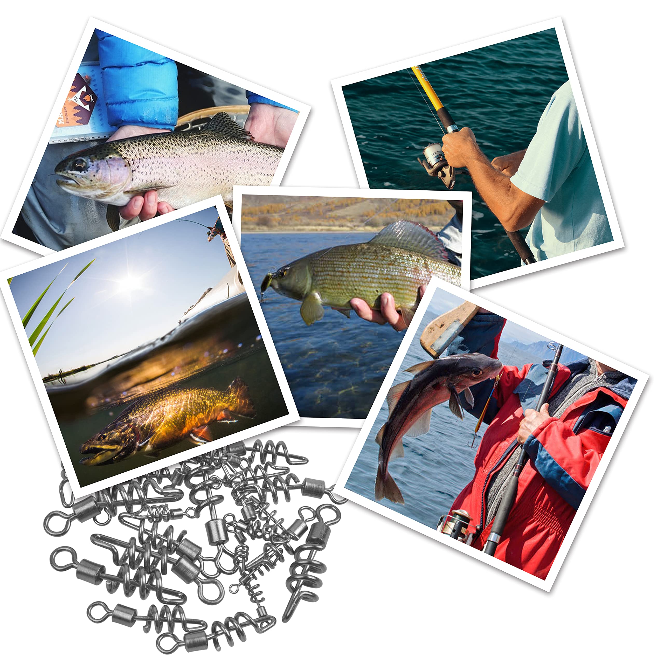 Tool-free lure swapping with corkscrew swivels