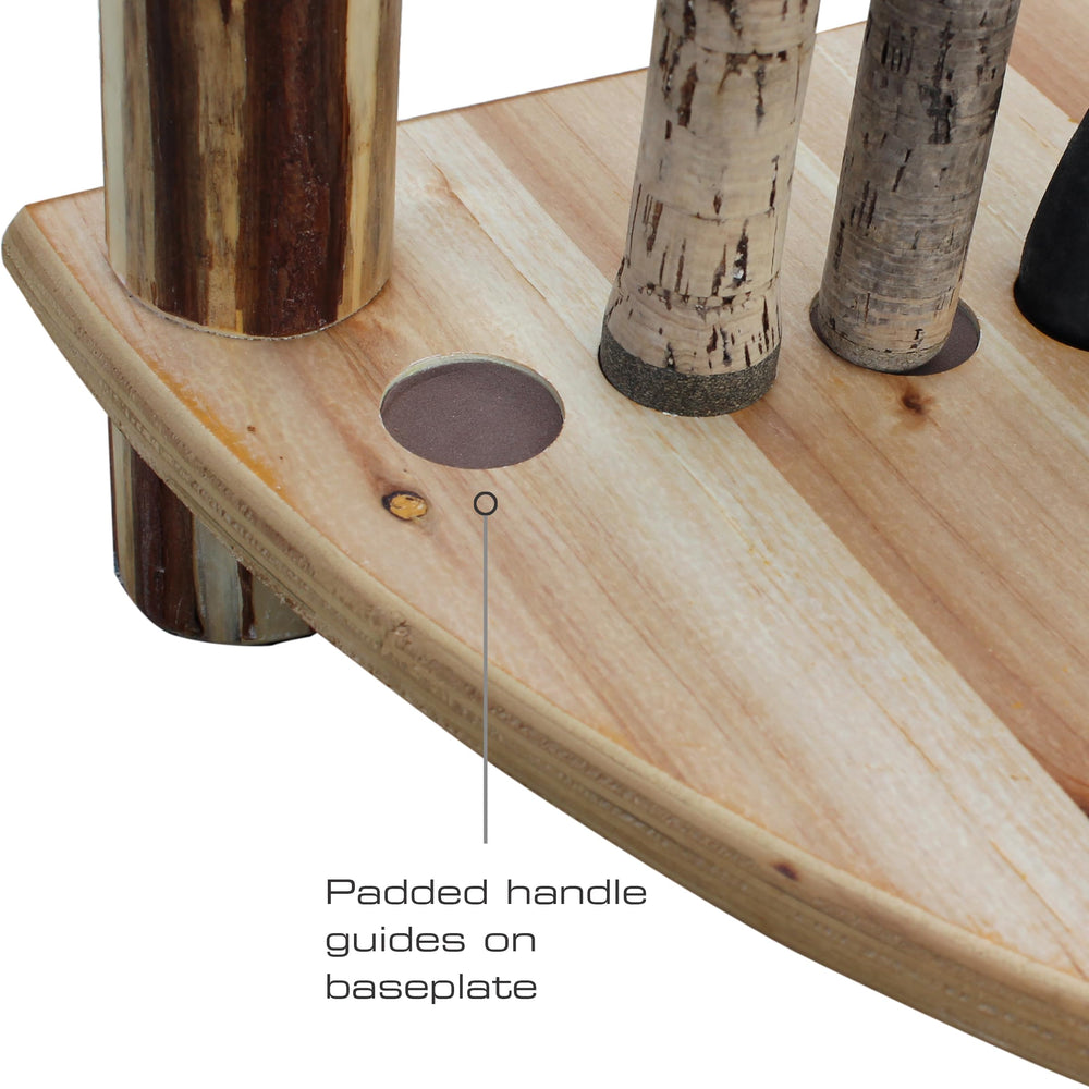 Natural drying rustic splits on wood