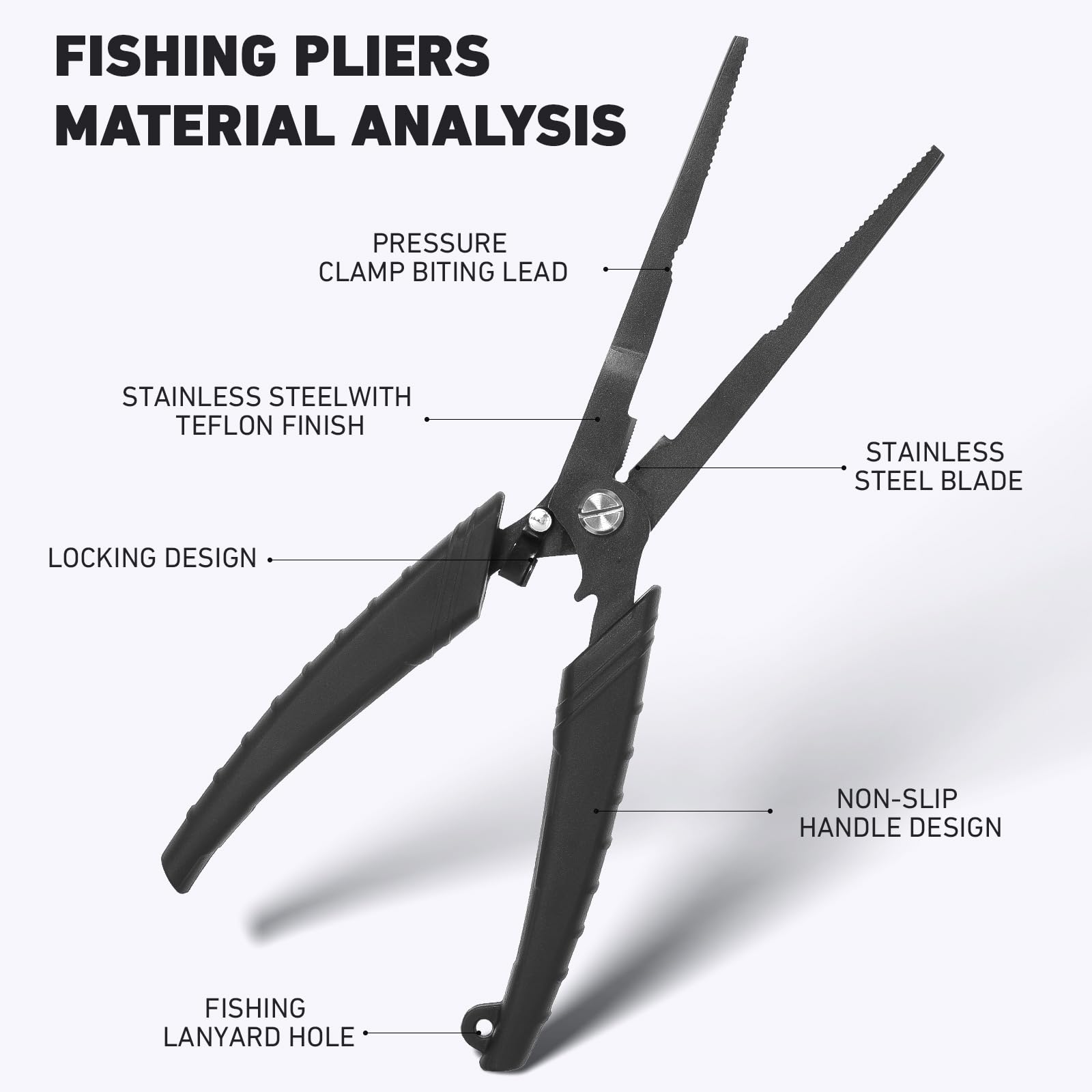 Corrosion-resistant PTFE-coated fishing pliers