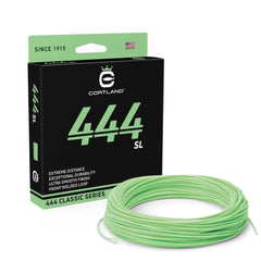 Cortland 444 SL mint green 105ft fly line visible over water for better tracking