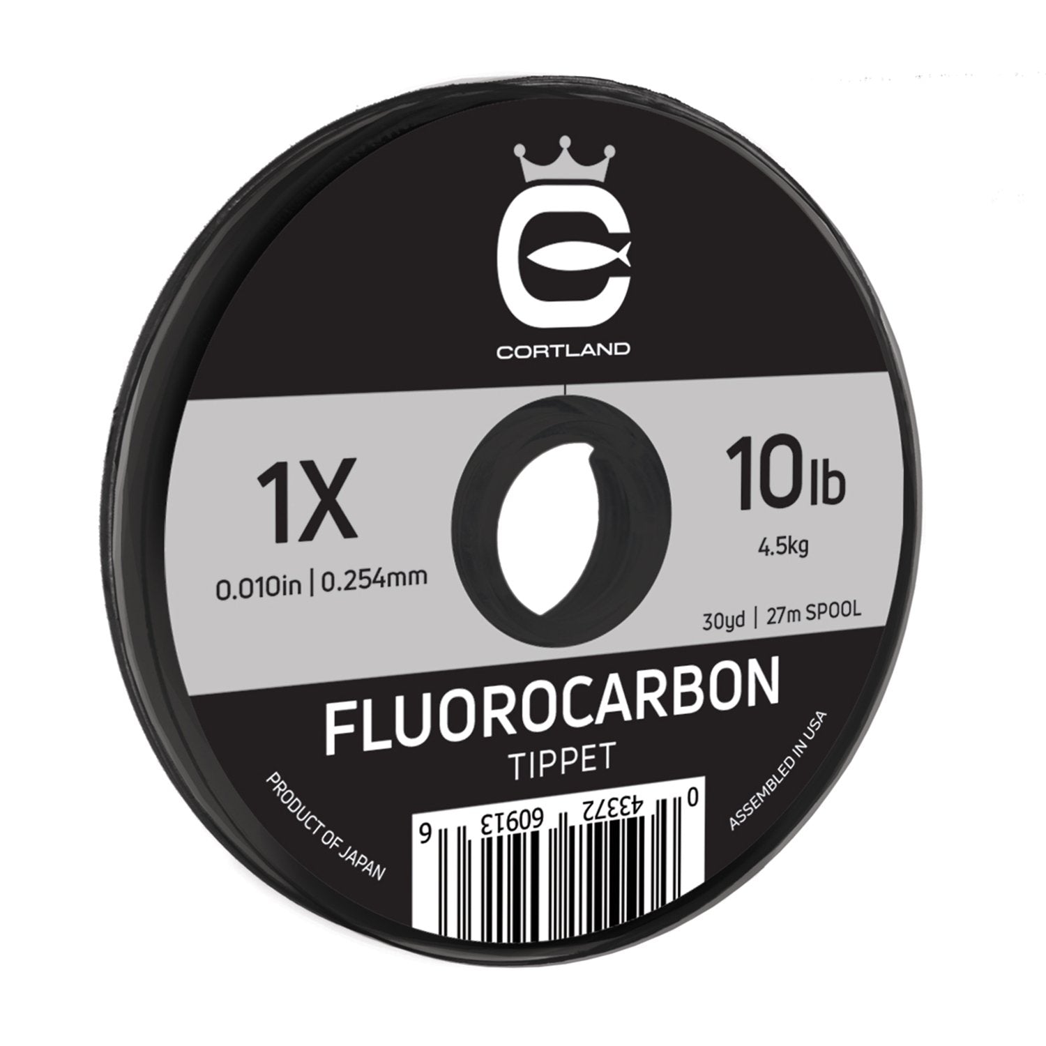 Cortland fluorocarbon tippet 30yd 1X for stealthy trout fishing with strong knots