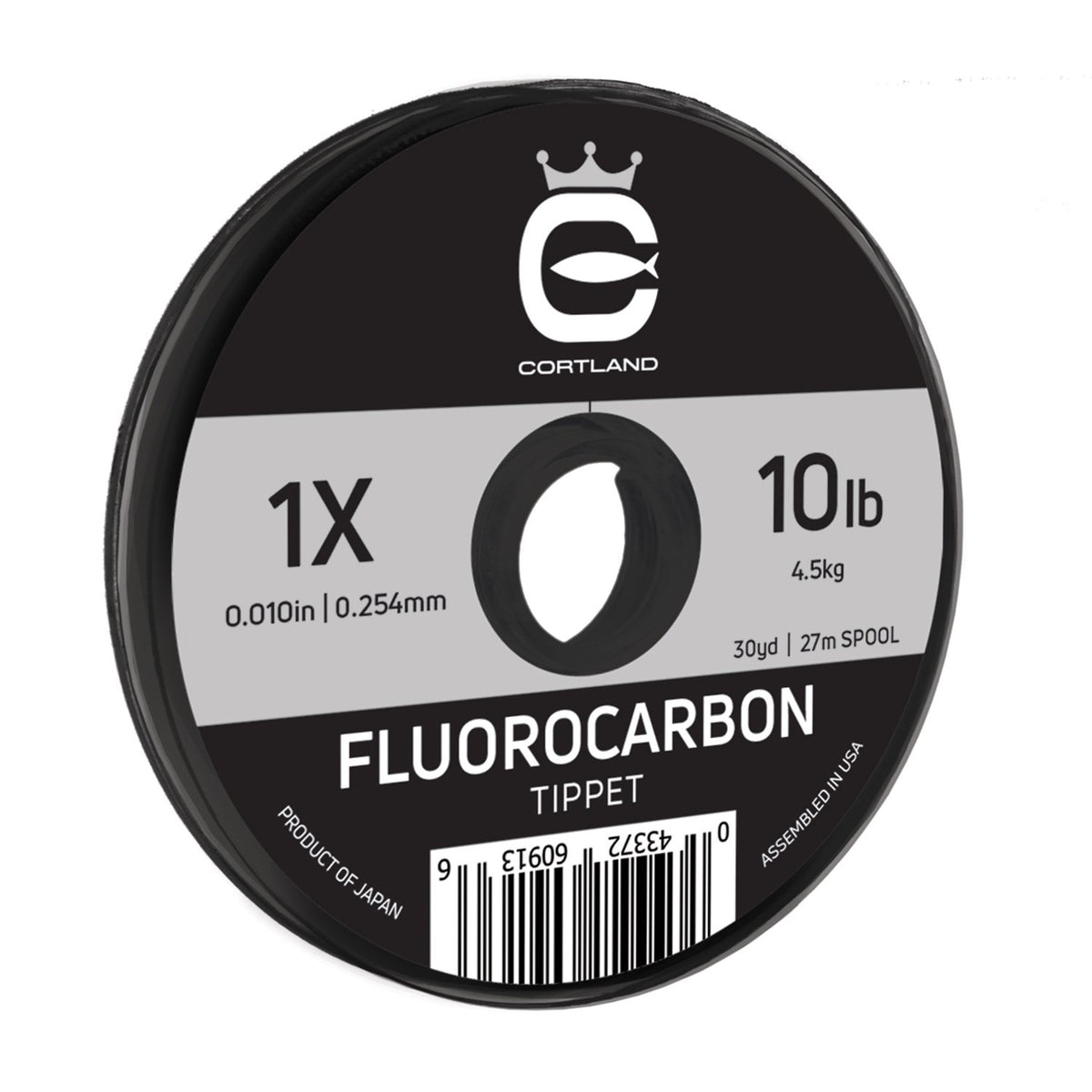 Cortland fluorocarbon tippet 30yd 1X for stealthy trout fishing with strong knots